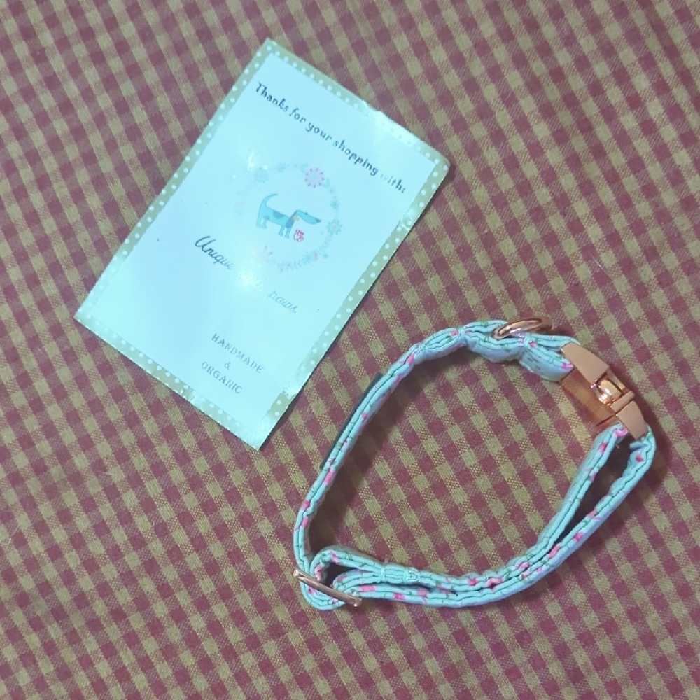 Elegant Dog Collar in Blue and Pink